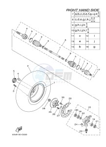 YXR700F YXR7FSPD RHINO 700 SPORTS EDITION (1RBM 1RBN 1RBP) drawing FRONT WHEEL 2