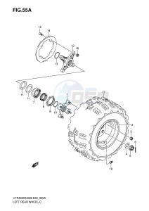 LT-R450 (E28-E33) drawing LEFT REAR WHEEL (MODEL K8 K9 L0)