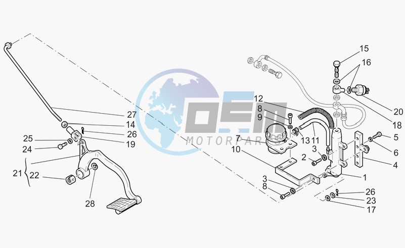 Rear master cylinder