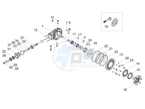 V7 III Special 750 e4 (EMEA) drawing Rear transmission / Components