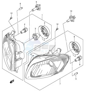 AN650 (E2) Burgman drawing HEADLAMP