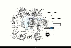 JET X 125 (XH12WW-EU) (E5) (M1) drawing FRONT COVER - INNER BOX