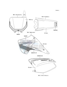 KX 250 R (R6F-R7F) R7F drawing DECALS-- R7F- --- GREEN- -