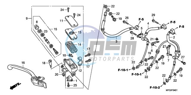 FR. BRAKE MASTER CYLINDER (CB600FA/FA3)