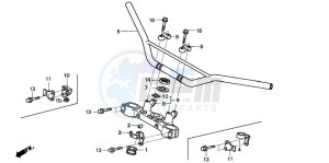 XR250R drawing HANDLE PIPE/TOP BRIDGE