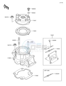 KX65 KX65AFF EU drawing Cylinder Head/Cylinder