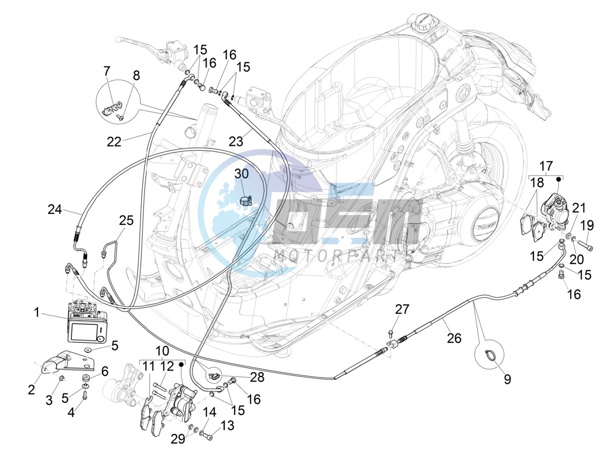 Brakes pipes - Calipers (ABS)