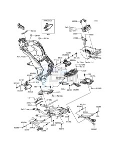 VERSYS 1000 KLZ1000BFF FR GB XX (EU ME A(FRICA) drawing Frame Fittings