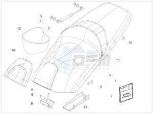 SRV 850 4t 8v e3 drawing Saddle seats - Tool roll