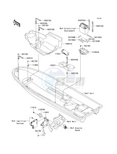 JS 800 A [800 SX-R] (A6F-A9F) A7F drawing HULL FITTINGS