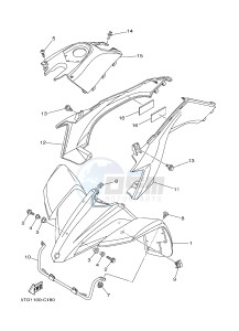 YFZ450 YFZ450B (1PD2 1PD3 1PD1) drawing FRONT FENDER