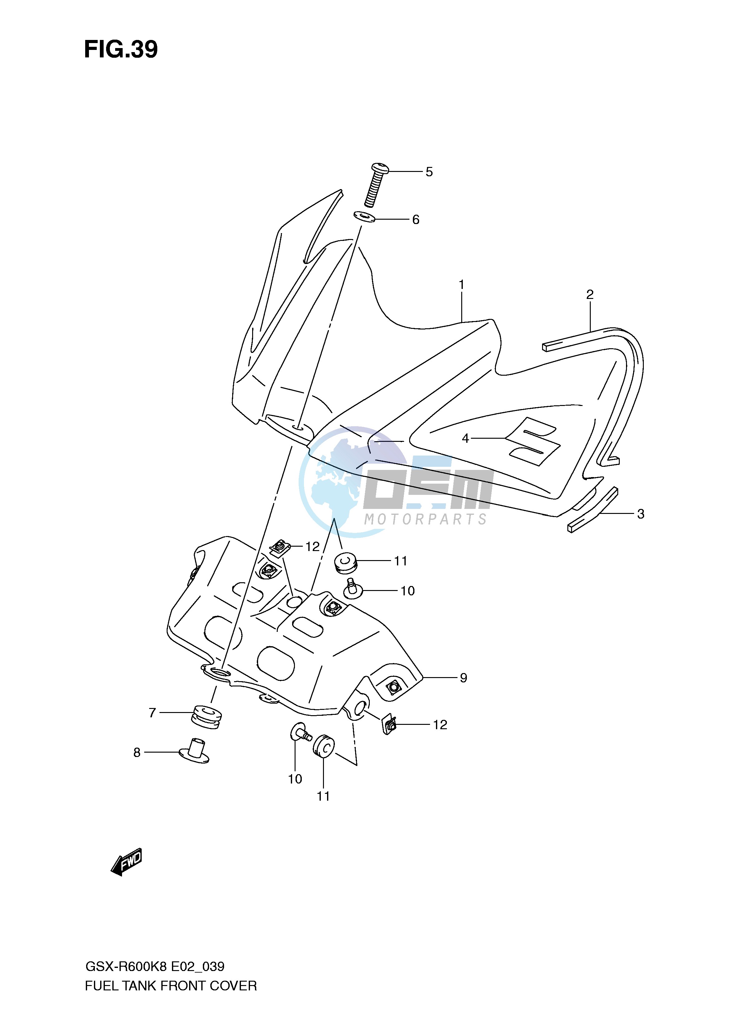 FUEL TANK FRONT C0VER