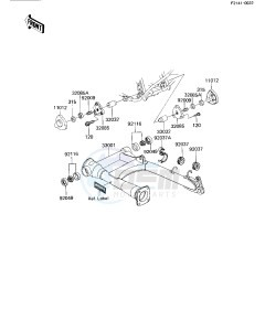 ZN 1100 B [LTD SHAFT] (B1-B2) [LTD SHAFT] drawing SWING ARM