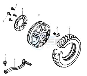 JOYRIDE 200 drawing REAR WHEEL / REAR FORK