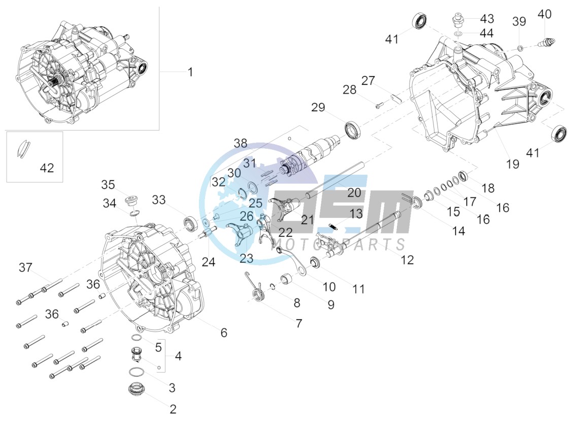 Gear box / Selector / Shift cam