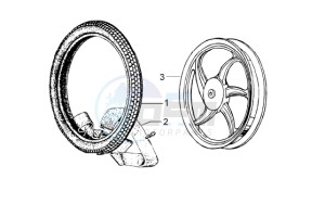 Ciao 50 Euro 1 drawing Alloy rear wheel