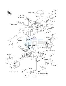 KSV 700 B [KFX 700] (B6F-B9F) B7F drawing REAR FENDER-- S- -