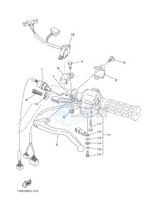 YFM350A YFM35GTXG GRIZZLY 350 2WD (B147) drawing HANDLE SWITCH & LEVER