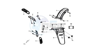 HD 200EVO EFI drawing FOOTREST / RR PLATE / FENDER