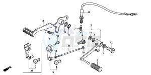 CB600F HORNET drawing BRAKE PEDAL/CHANGE PEDAL