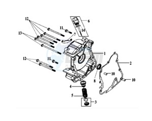 EURO MX 125 DUAL DISK 50 drawing CRANKCASE COVER