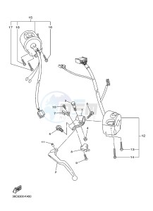 XJ6S 600 DIVERSION (S-TYPE) (36CA) drawing HANDLE SWITCH & LEVER