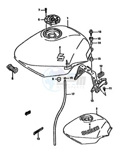 GSX750F (K-T) drawing FUEL TANK (MODEL P R S)