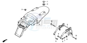 NX650 500 DOMINATOR drawing REAR FENDER (1)