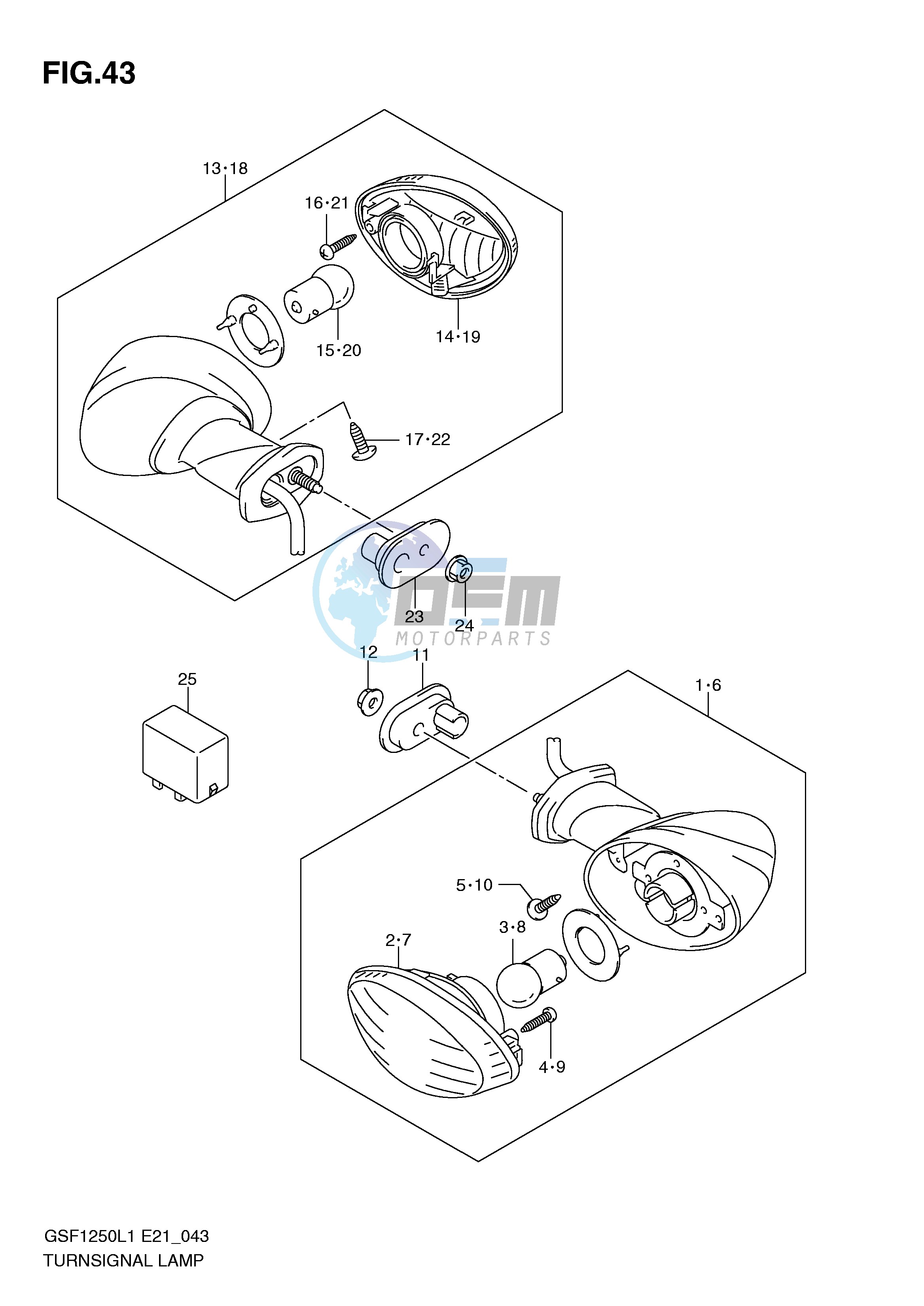 TURNSIGNAL LAMP (GSF1250AL1 E21)