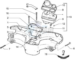 Stalker 50 drawing Speedometers Kms. - handlebar cover