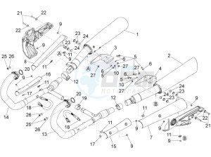 California 1400 Corazzieri 1380 drawing Exhaust pipe