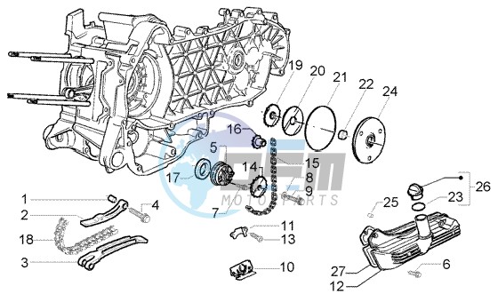 Pump group-oil pan