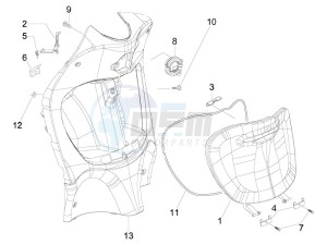 Liberty 125 4t Sport (UK) UK drawing Front glove-box - Knee-guard panel