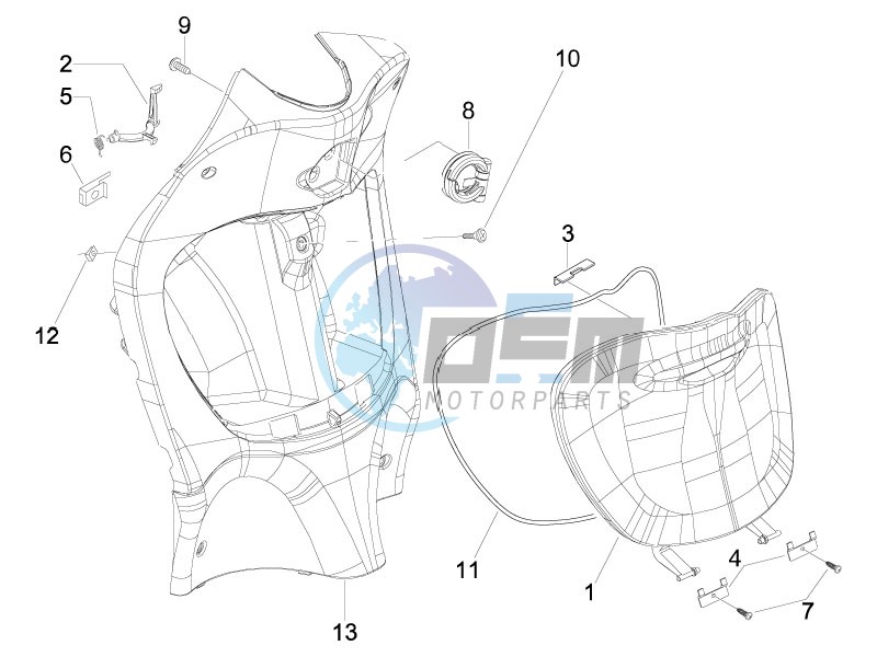 Front glove-box - Knee-guard panel