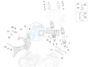 GTS 300 ie ABS E4 (EMEA) (EN, EU) drawing Rear suspension - Shock absorber/s