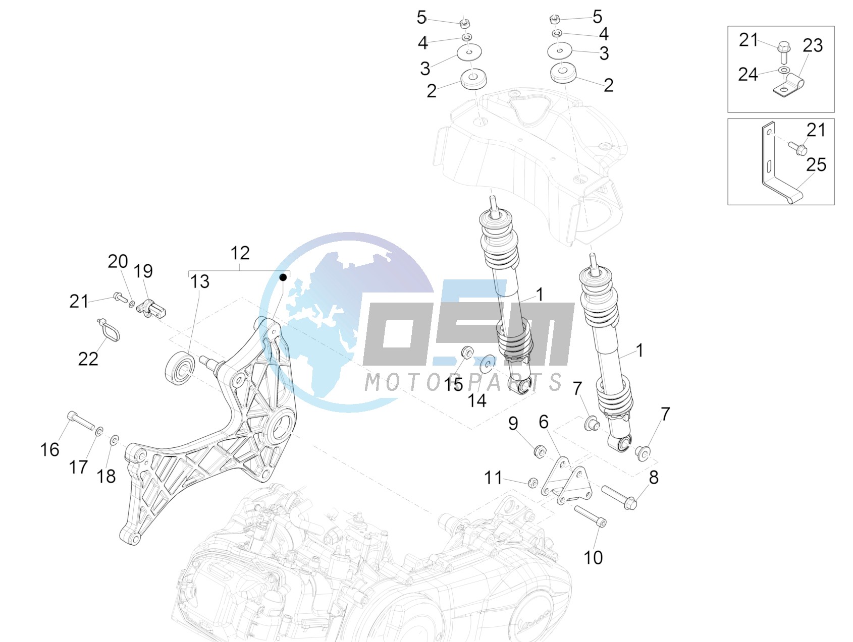 Rear suspension - Shock absorber/s