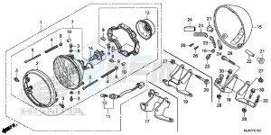 VT750C2BE Shadow - VT750C2B-E UK - (E) drawing HEADLIGHT (VT750C2B/ C2S/ S E,3E)