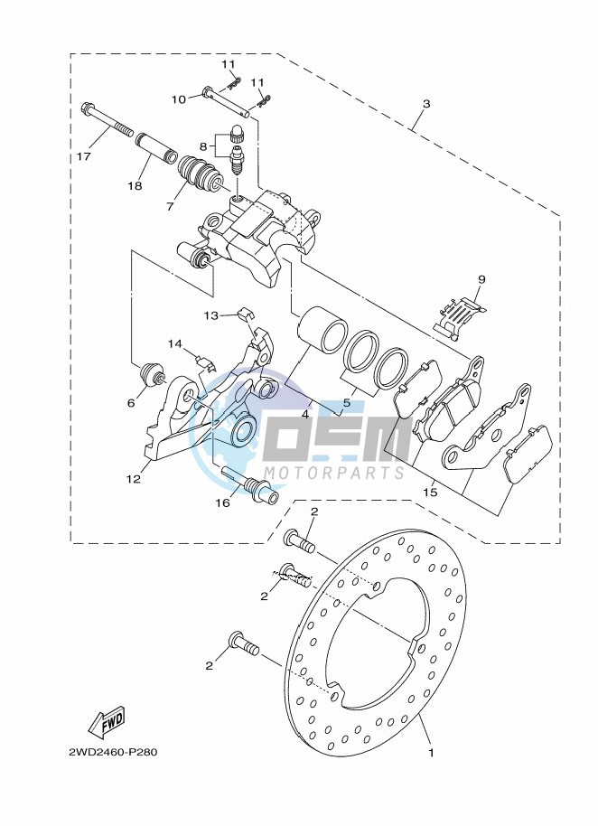 REAR BRAKE CALIPER