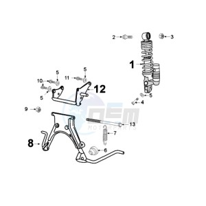 FIGHT W3A drawing REAR SHOCK AND STAND