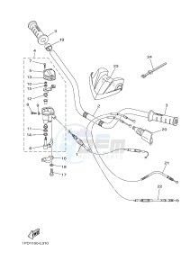 YFZ450 YFZ450B (1PD2 1PD3 1PD1) drawing STEERING HANDLE & CABLE