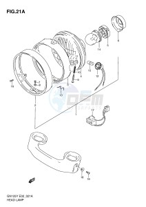 GN125 (E2) drawing HEADLAMP (MODEL V W X K1 E4,E18,E21,E22)