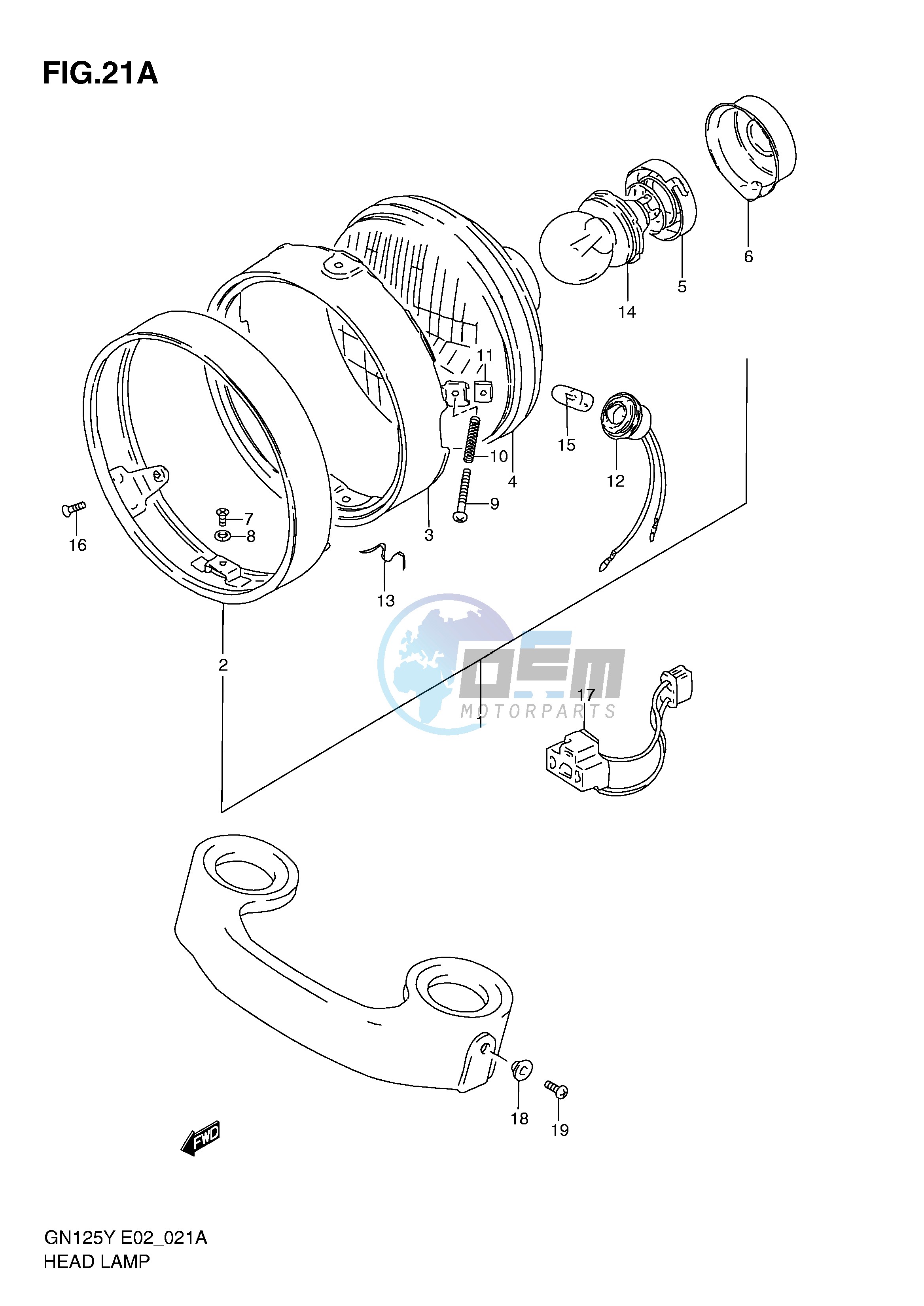 HEADLAMP (MODEL V W X K1 E4,E18,E21,E22)