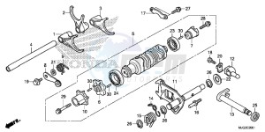 GL1800BF F6B Bagger - GL1800BF UK - (E) drawing SHIFT DRUM/ SHIFT FORK (2)