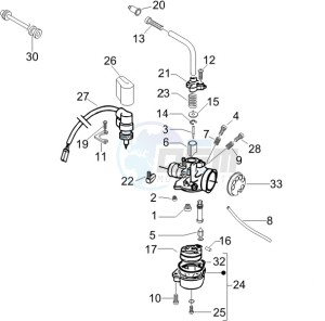 Liberty 50 2t drawing Carburetors components