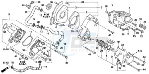 CB1300A CB1300SUPER FOUR drawing LEFT REAR COVER/WATER PUM P