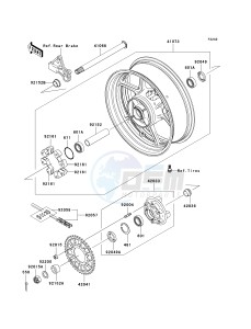 ZX636 C [NINJA ZX-6R] (C6F) D6F drawing REAR WHEEL_CHAIN