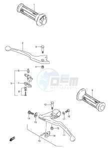 GSX600F (E2) Katana drawing HANDLE LEVER (MODEL J)