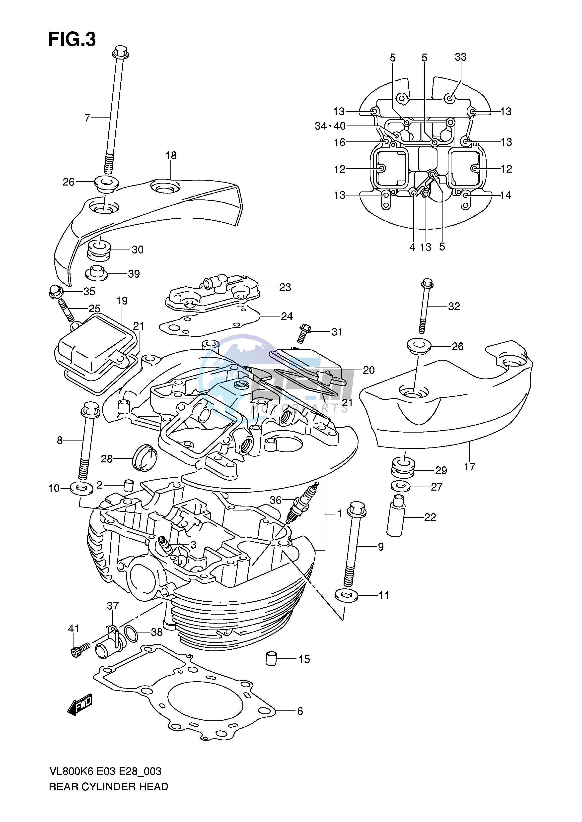 REAR CYLINDER HEAD (MODEL K6 K7 K8)