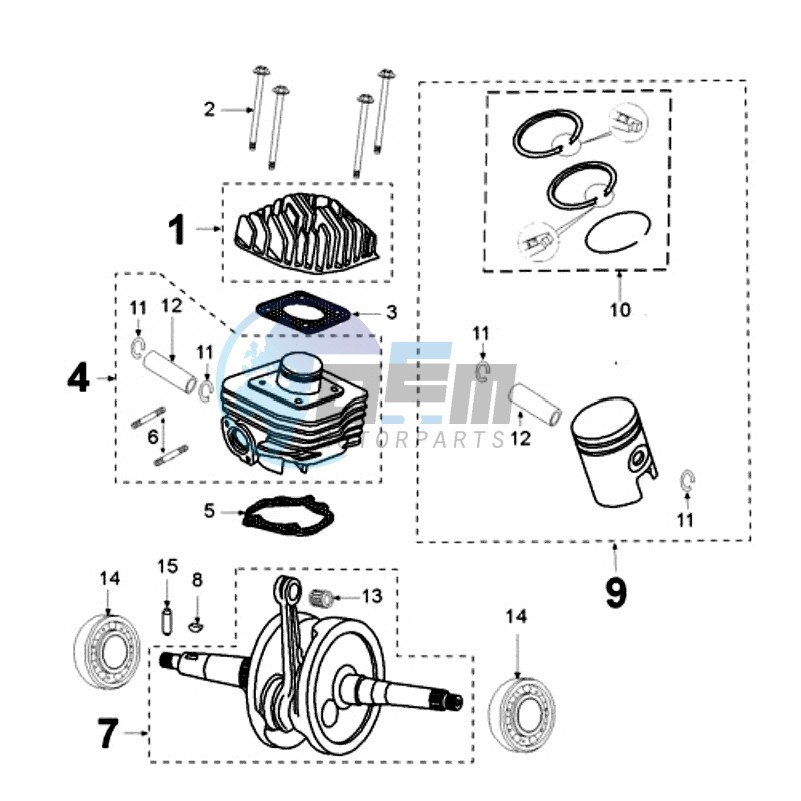 CRANKSHAFT AND CYLINDER CAST IRON