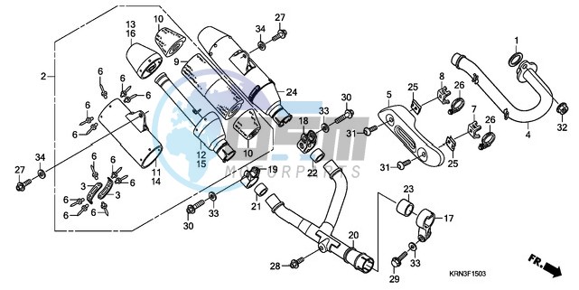 EXHAUST MUFFLER (CRF250R7/8/9)